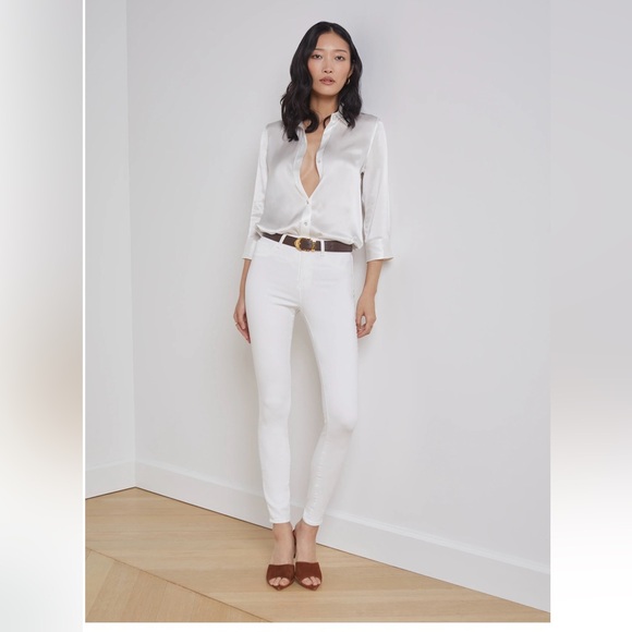 L’AGENCE NEW WITHOUT TAGS WHITE STRETCH MARGUERITE JEANS